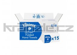 Kimberly-Clark (6710) KLEENEX® ULTRA SUPER SOFT Papírové ručníky skládané 3-vrstvé bílé, 15 balení x 96 utěrek - 1440 ks